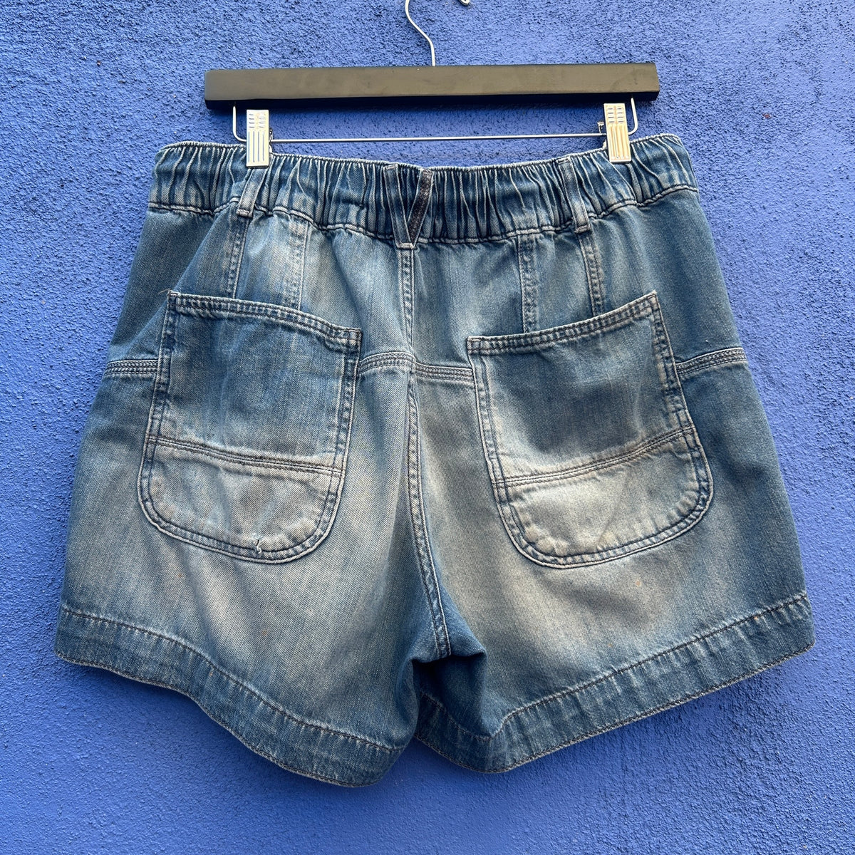 we the free distressed denim short