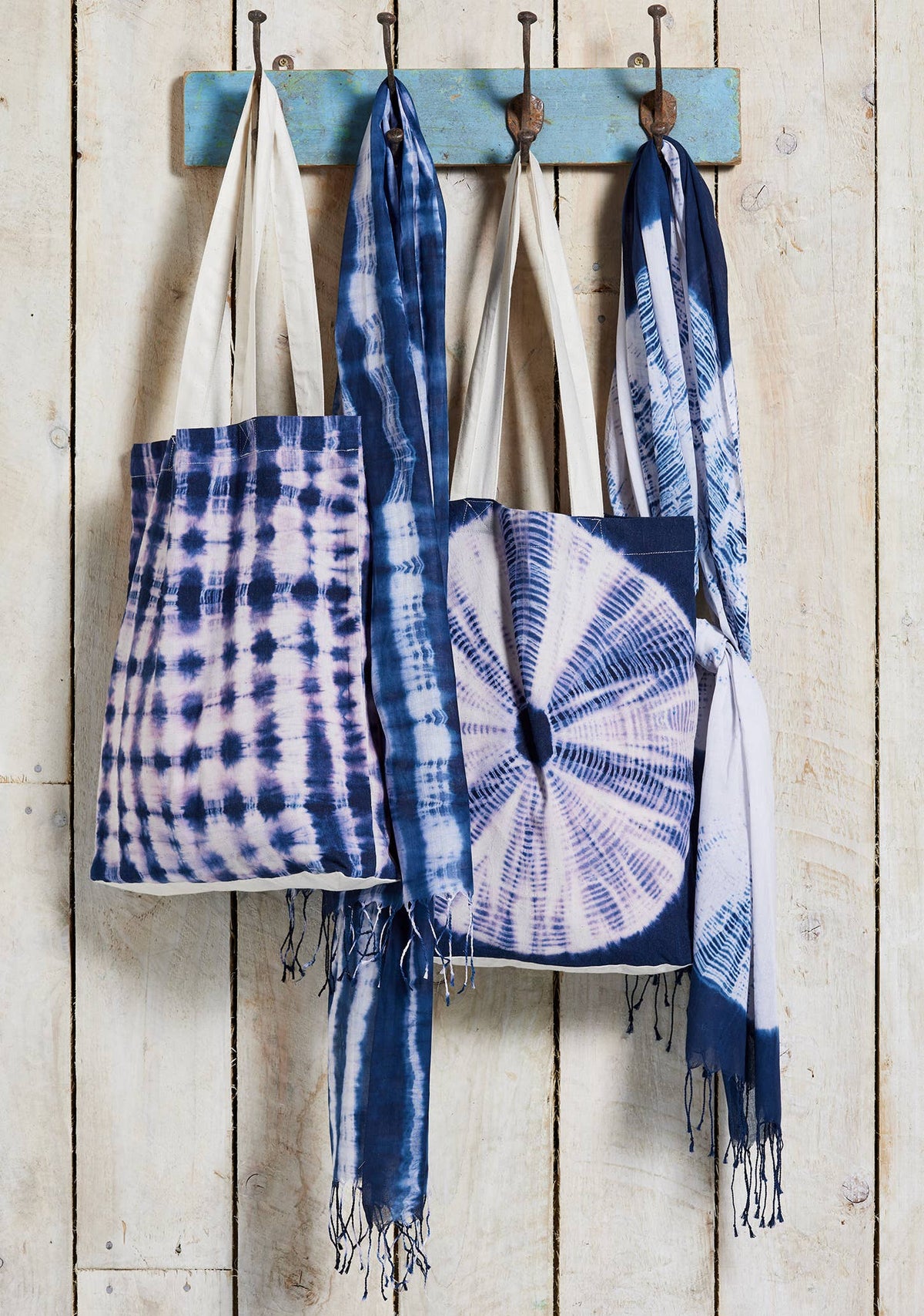 Indigo Tie Dye Cotton Shopping Bag | Namaste