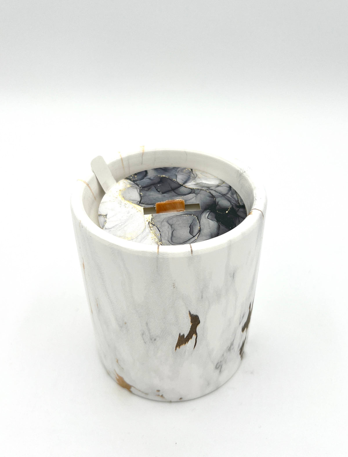 Biophilia: Gold & White Marble Labdanum Scented Candle | The Sacred Wild Candle Co