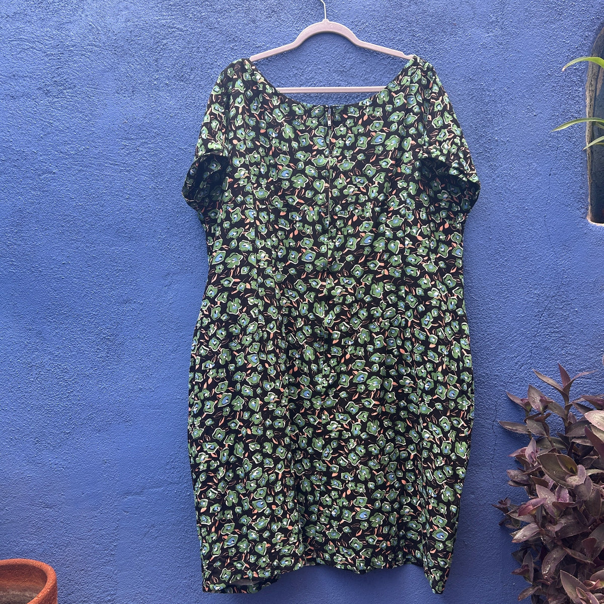 tatyana abstract floral print linen blend dress