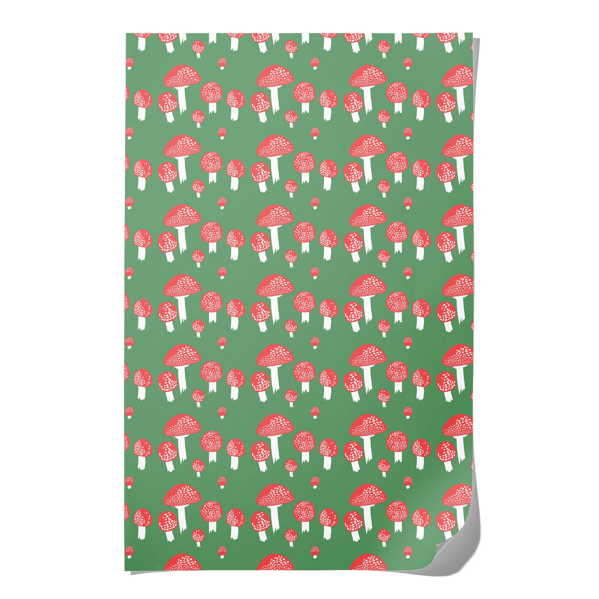Red Cap Cards | Festive Mushrooms wrapping paper