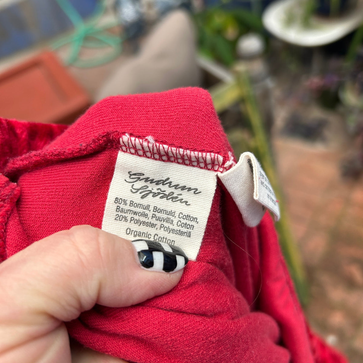gudrun sjoden red velour barrel pant