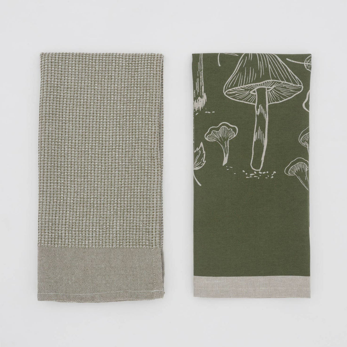 Green Mushroom Waffle Tea Towel | Raine & Humble