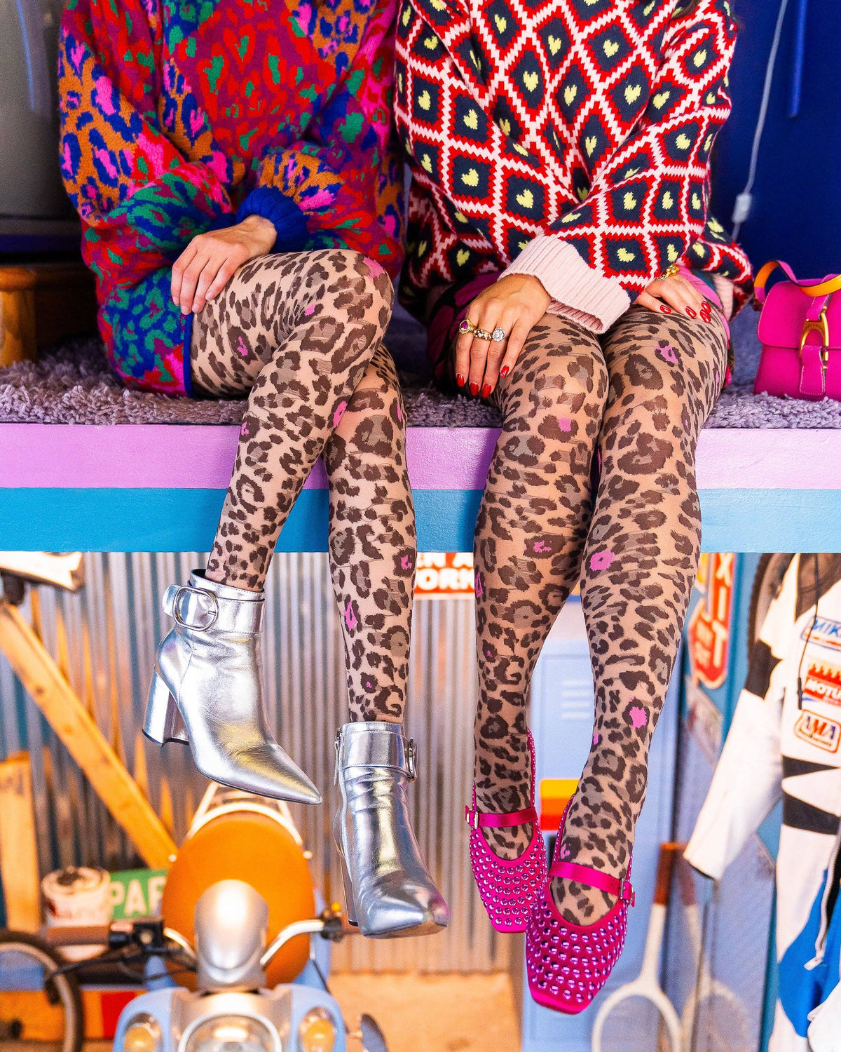 Pink Pop Leopard Print Sheer Tights | Sock Candy