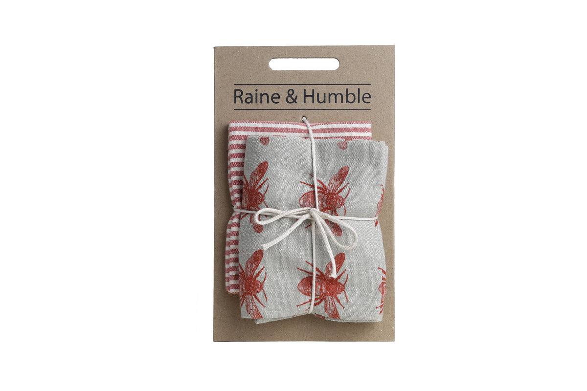 Terra Cotta Honey Bee Tea Towel Pack | Raine & Humble