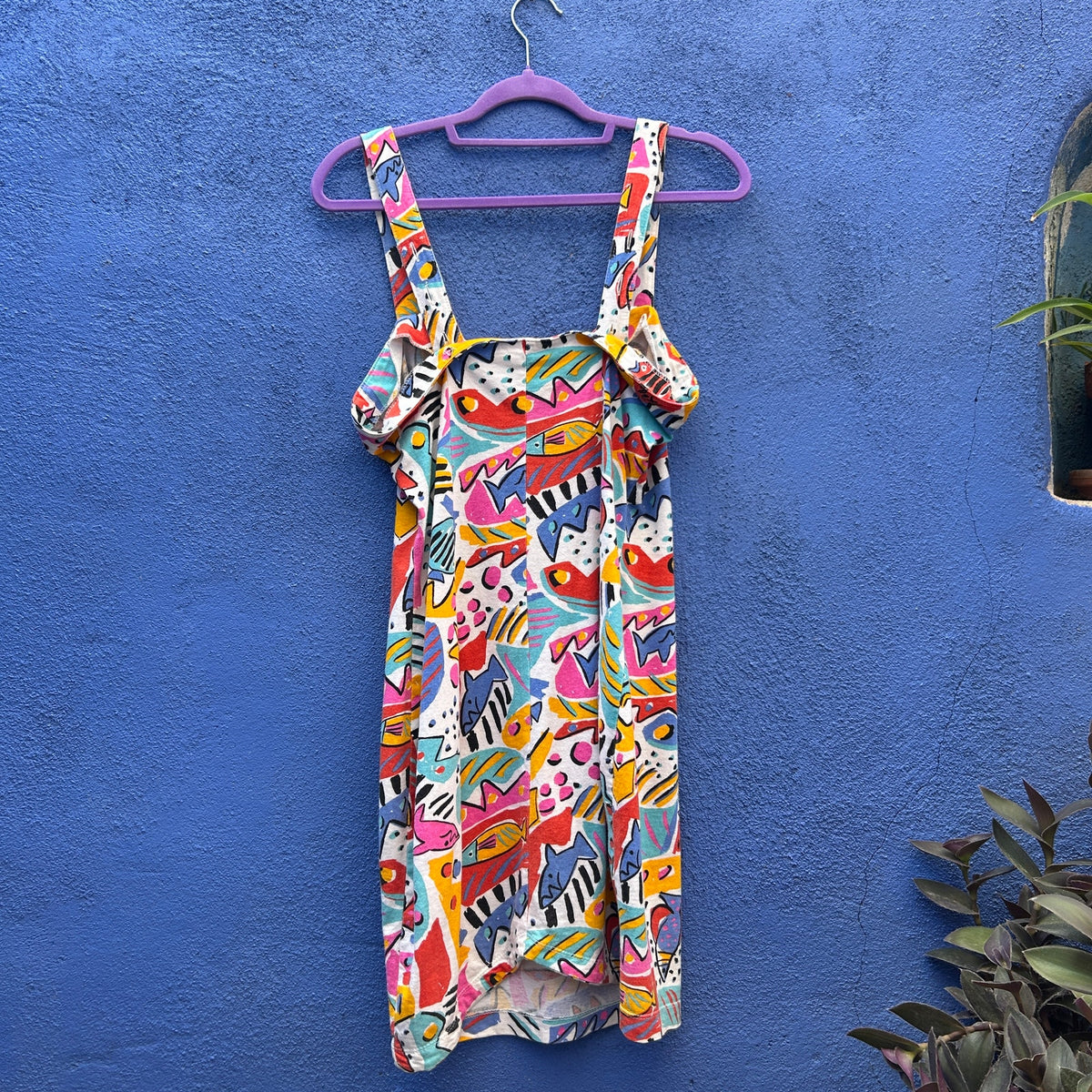vintage 80s viva la wombat cotton dress