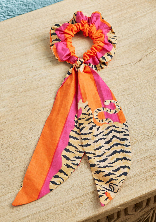 Namaste | Tiger Stripe Hair Scrunchie With Tie