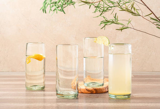 Handblown Mexican Highball Glasses - Clear | Verve Culture