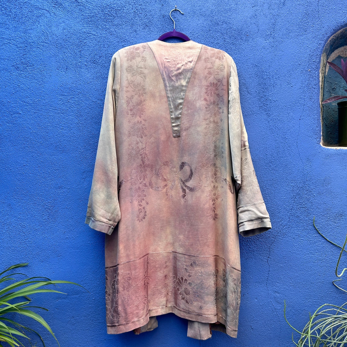 spain in america antique damask bespoke lagenlook duster