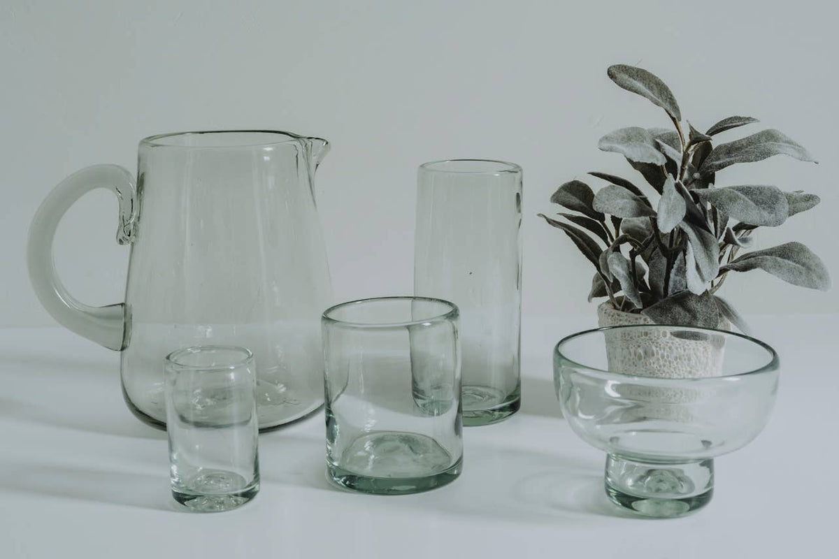 Handblown Mexican Highball Glasses - Clear | Verve Culture