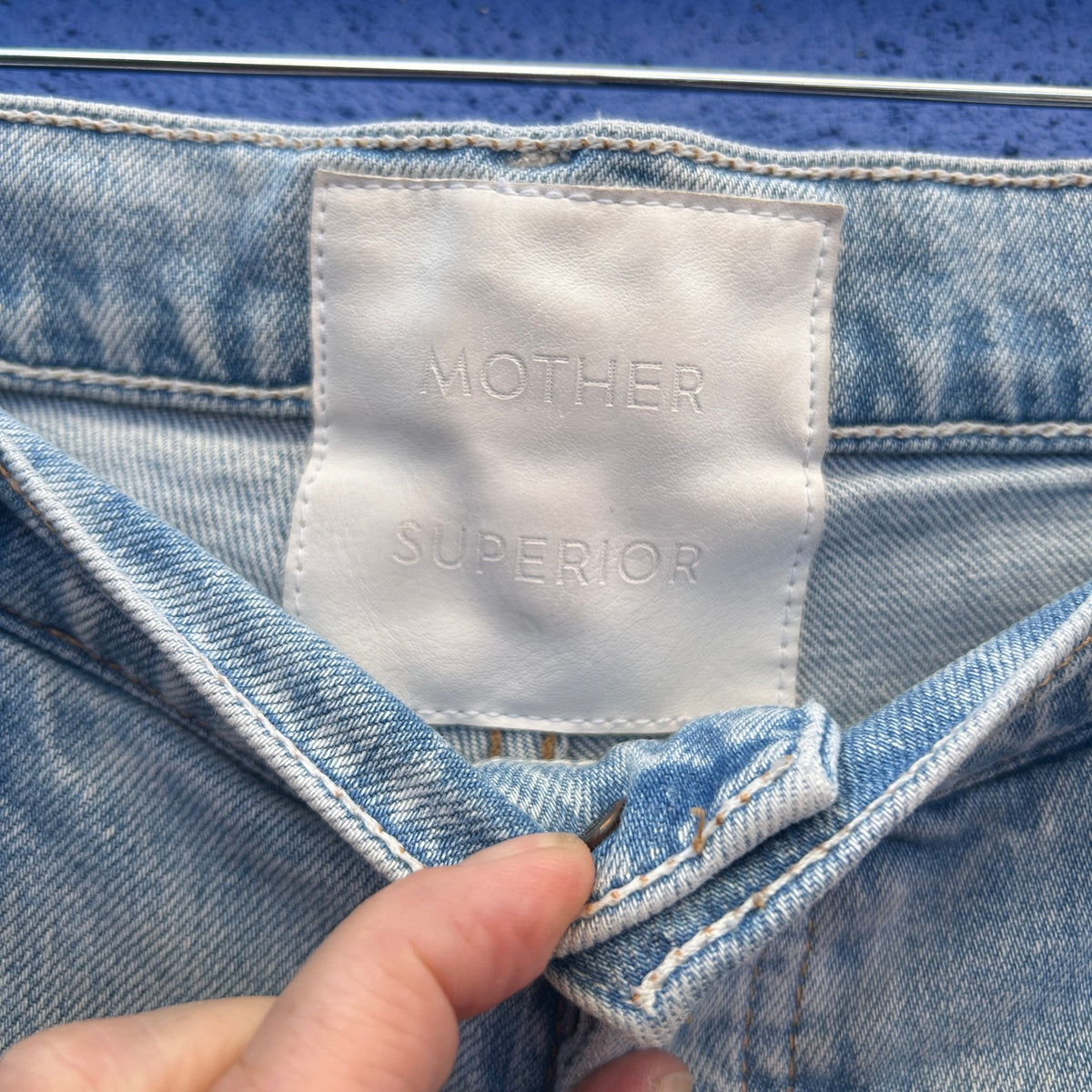 mother the tripper light washed distressed jeans
