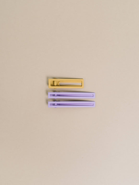 Yarrow | Lilac + Mustard | Alligator Hair Clip | NAT + NOOR