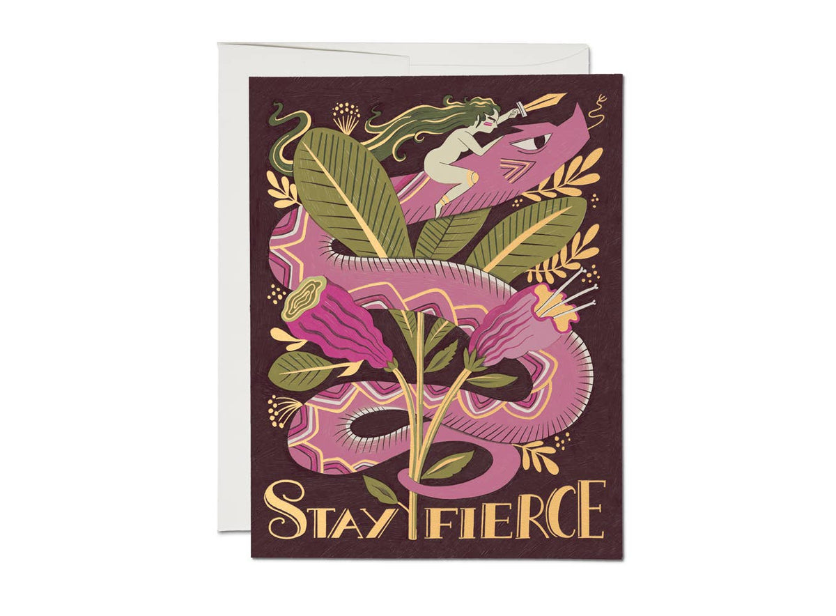 Fierce Snake friendship greeting card | Red Cap Cards