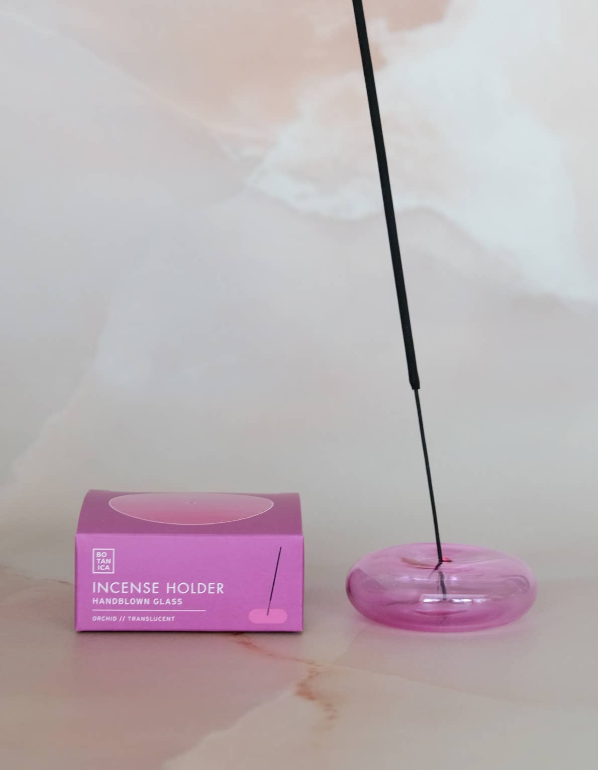 BOTANICA | Glass Bubble Incense Holder - Orchid Pink