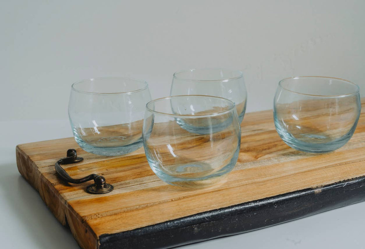 Clear Moroccan Stemless Goblet  | Verve Culture