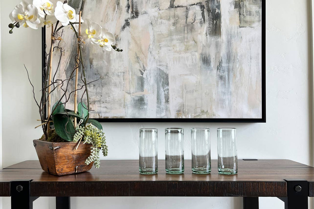 Handblown Mexican Highball Glasses - Clear | Verve Culture