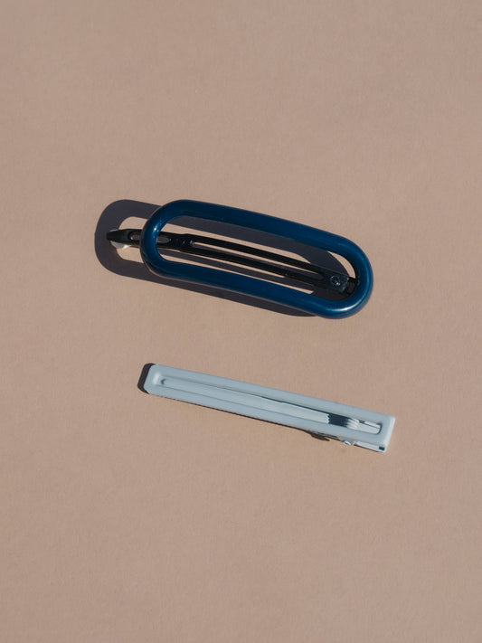 Byron | Grey + Blue | Hair Clips | NAT + NOOR |
