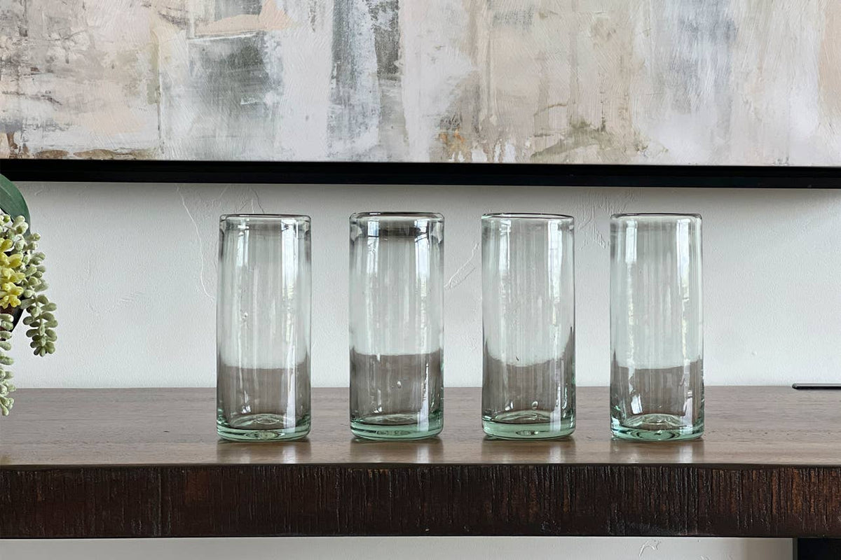 Handblown Mexican Highball Glasses - Clear | Verve Culture