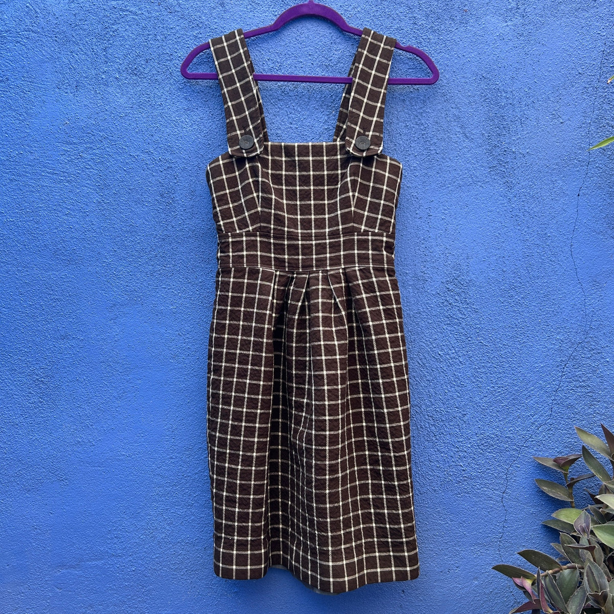 orla kiely convertible plaid wool blend shift dress