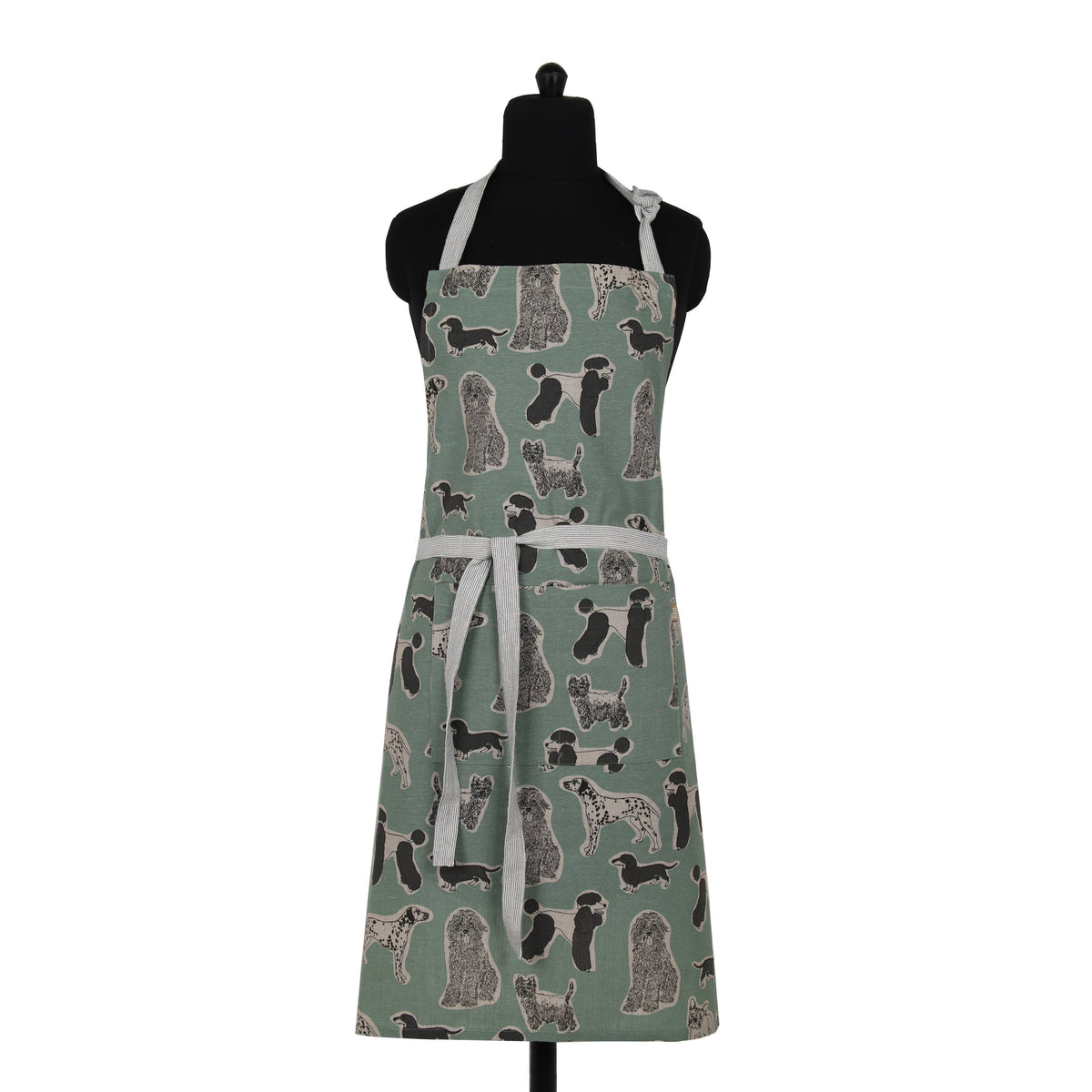 Aqua Storm Dog Print Apron  Standard Tie style | Raine & Humble