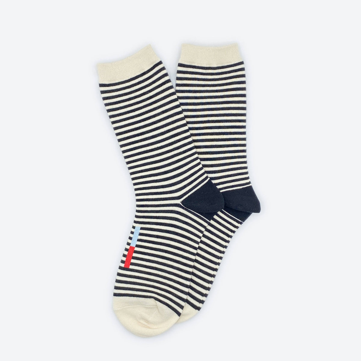 Hooray Sock Co. | Cole Black and White Striped Crew Socks