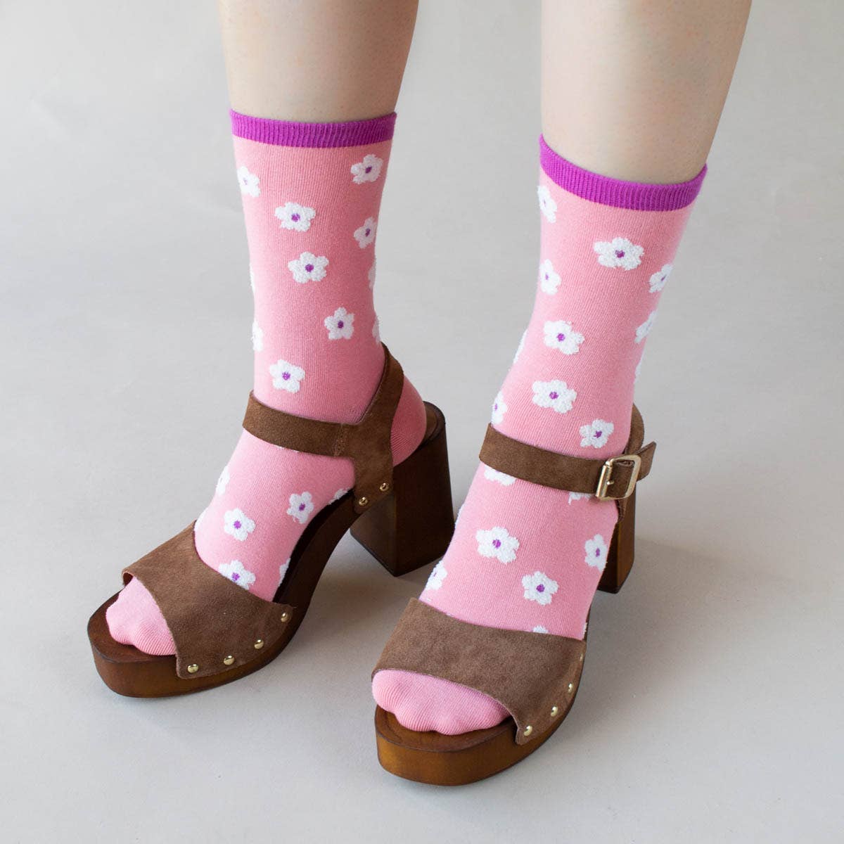 Pastel Color Mix Floral Socks - Tiepology