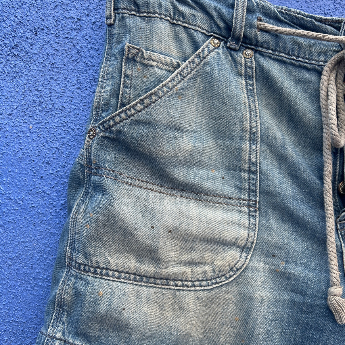 we the free distressed denim short