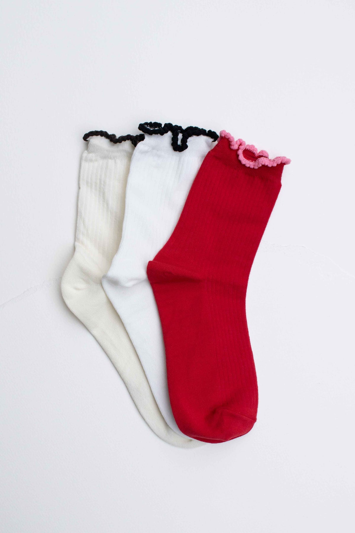 Tiepology | Ruffle Edge Cotton Blend Socks