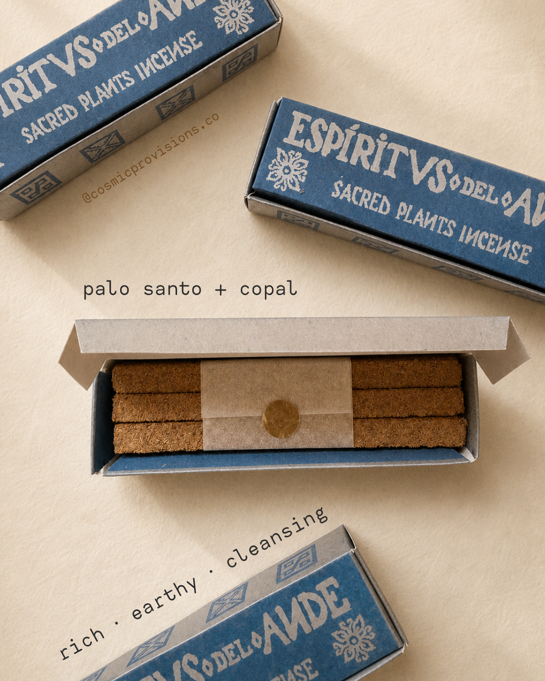 Copal + Palo Santo Incense Bars — Espíritus del Ande | Cosmic Provisions