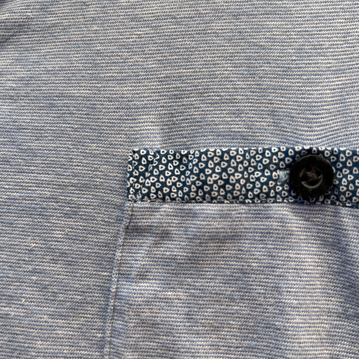 denim and flower men's polo shirt