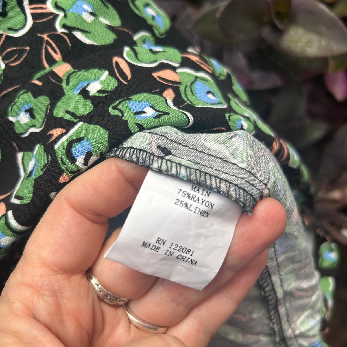 tatyana abstract floral print linen blend dress
