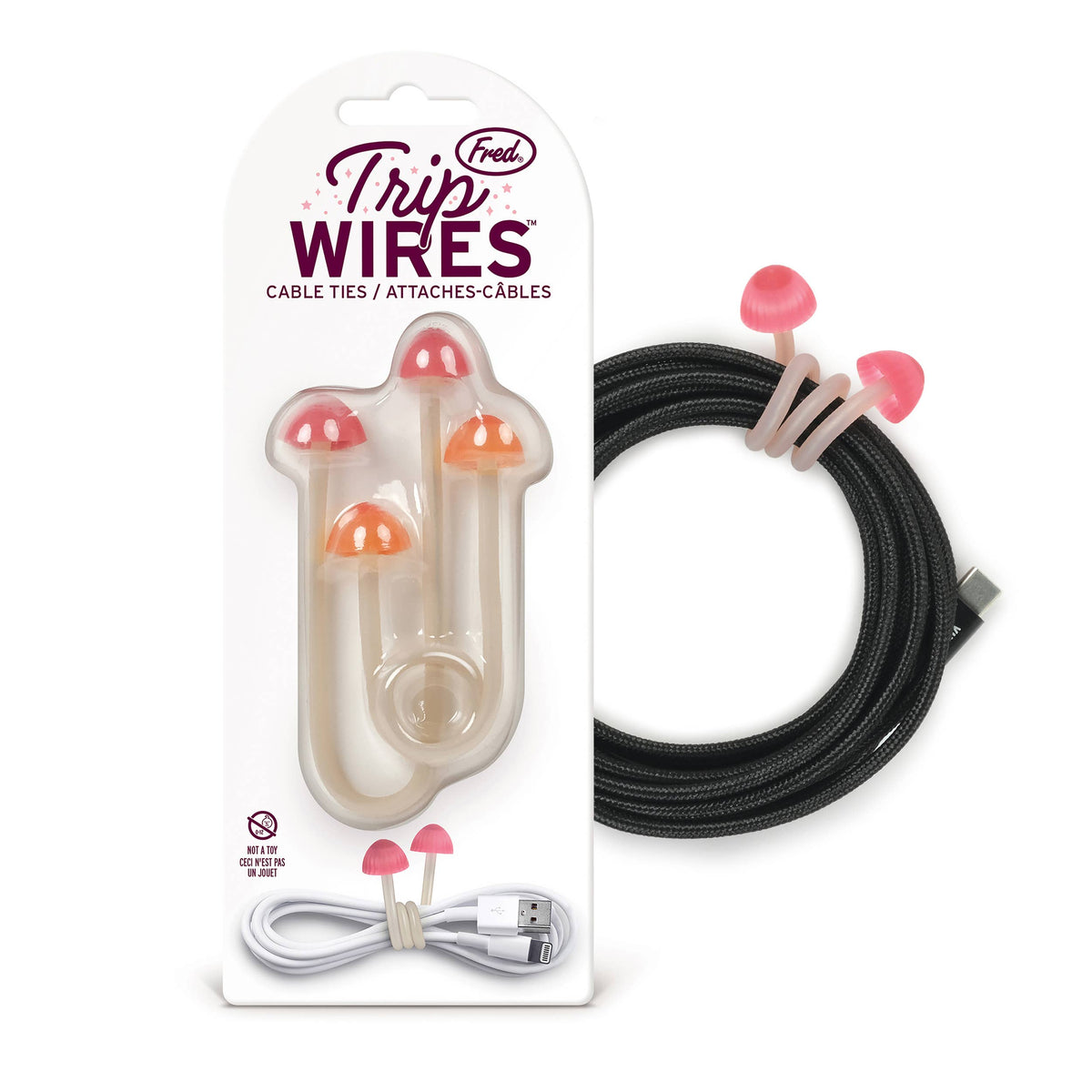 Trip Wires - Mushroom Cable Ties | Fred & Friends