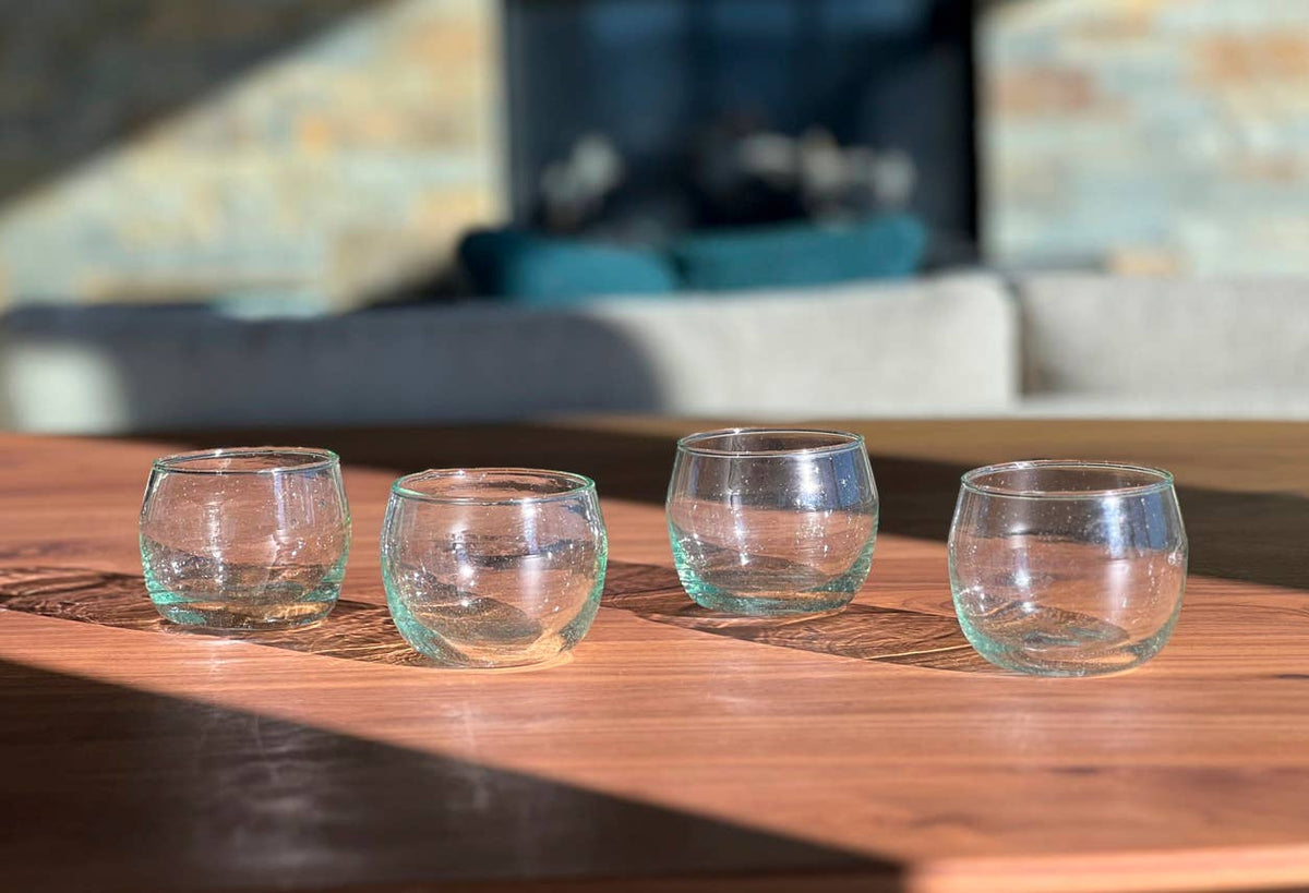 Clear Moroccan Stemless Goblet  | Verve Culture