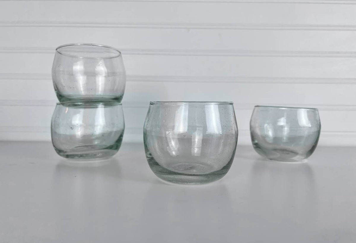 Clear Moroccan Stemless Goblet  | Verve Culture