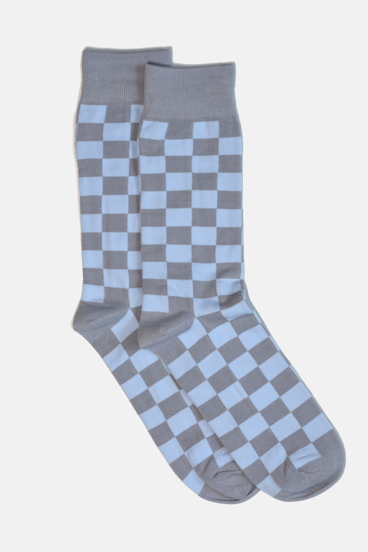 Curated Basics | Blue Checker Socks