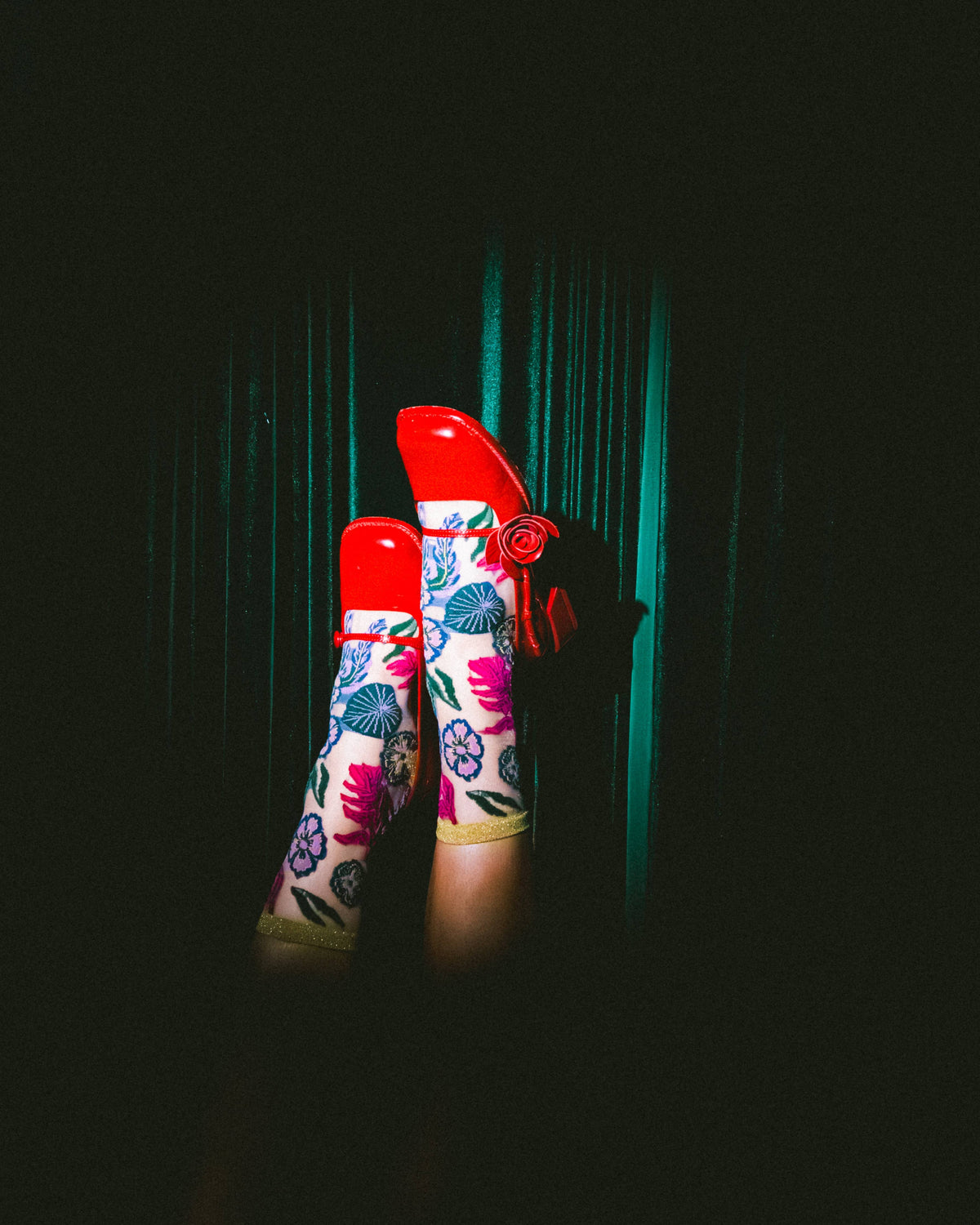 Festive Floral Sheer Crew Sock | Sock Candy