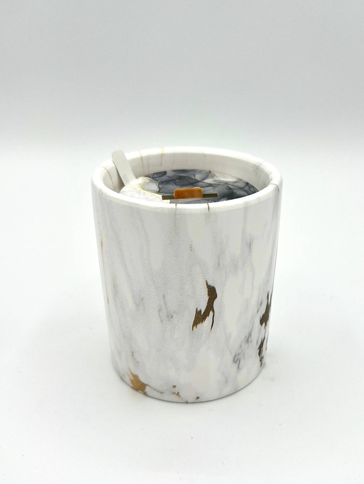 Biophilia:  Gold & White Marble Labdanum Scented Candle | The Sacred Wild Candle Co