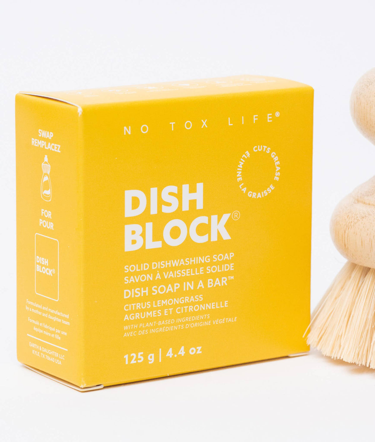 DISH BLOCK® solid dish soap bar - Citrus Lemongrass - No Tox Life