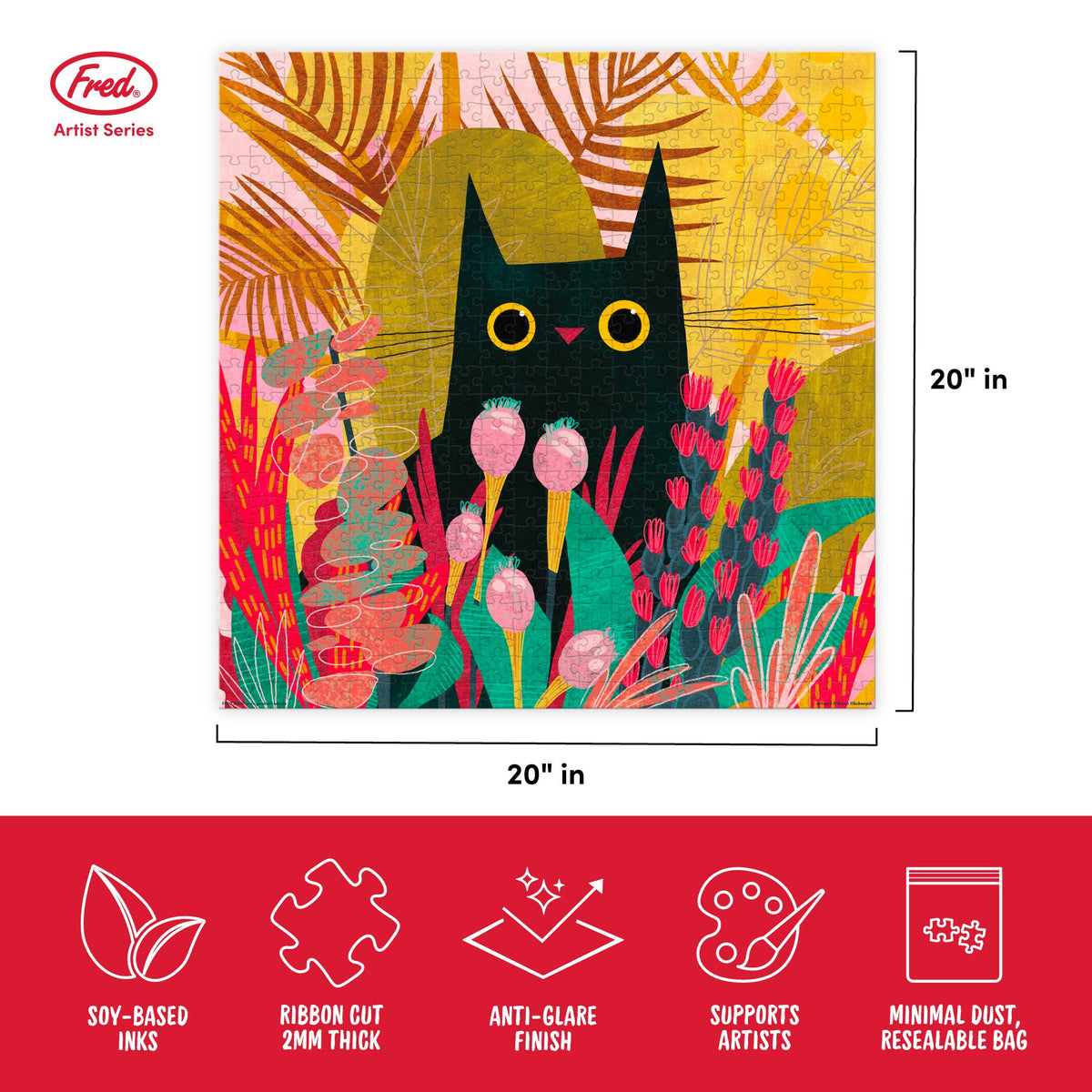 Black Cat Puzzle 500 Pc - Karen Obuhanych  | Fred & Friends