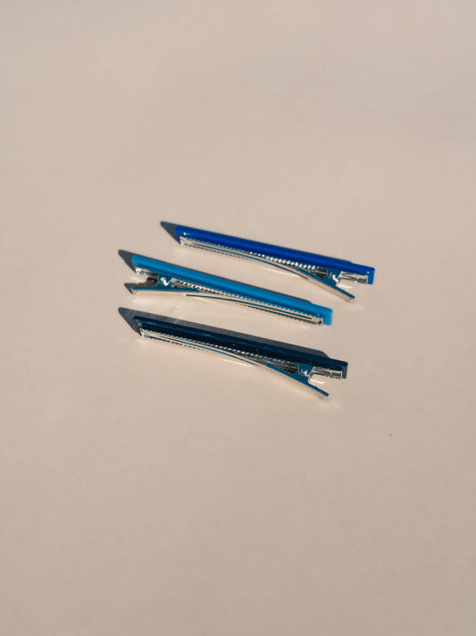 Evie | Alligator Hair Clips | Blue Tones | NAT + NOOR