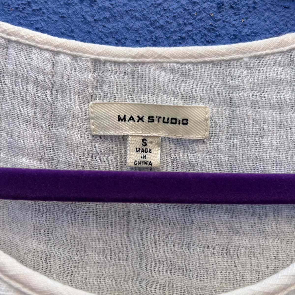 max studio tiered gauze cotton top