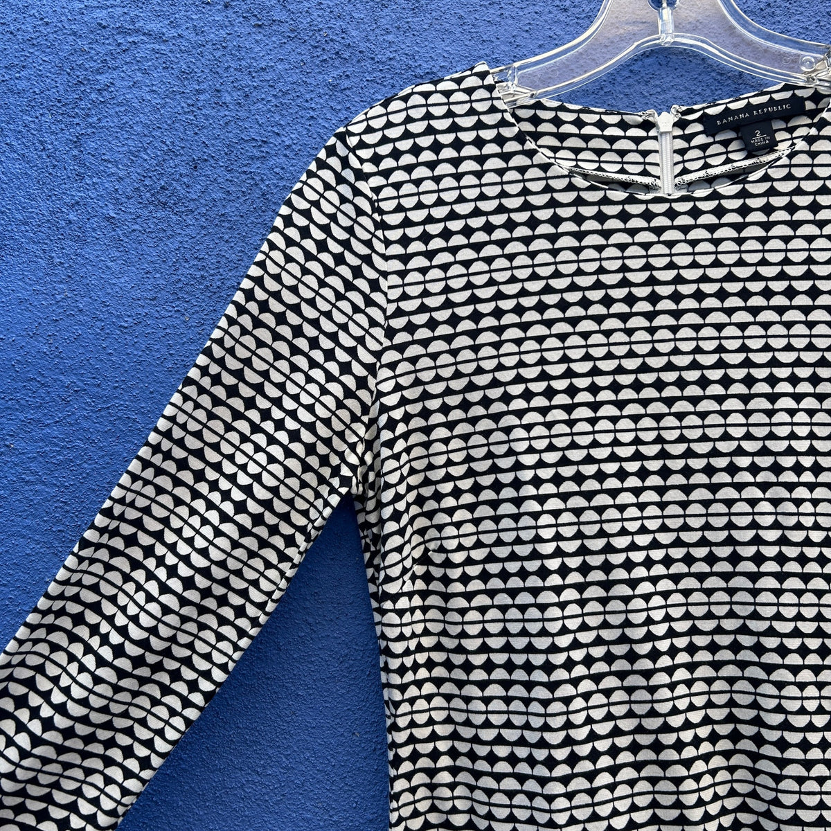 banana republic black and creamy white bodycon dress