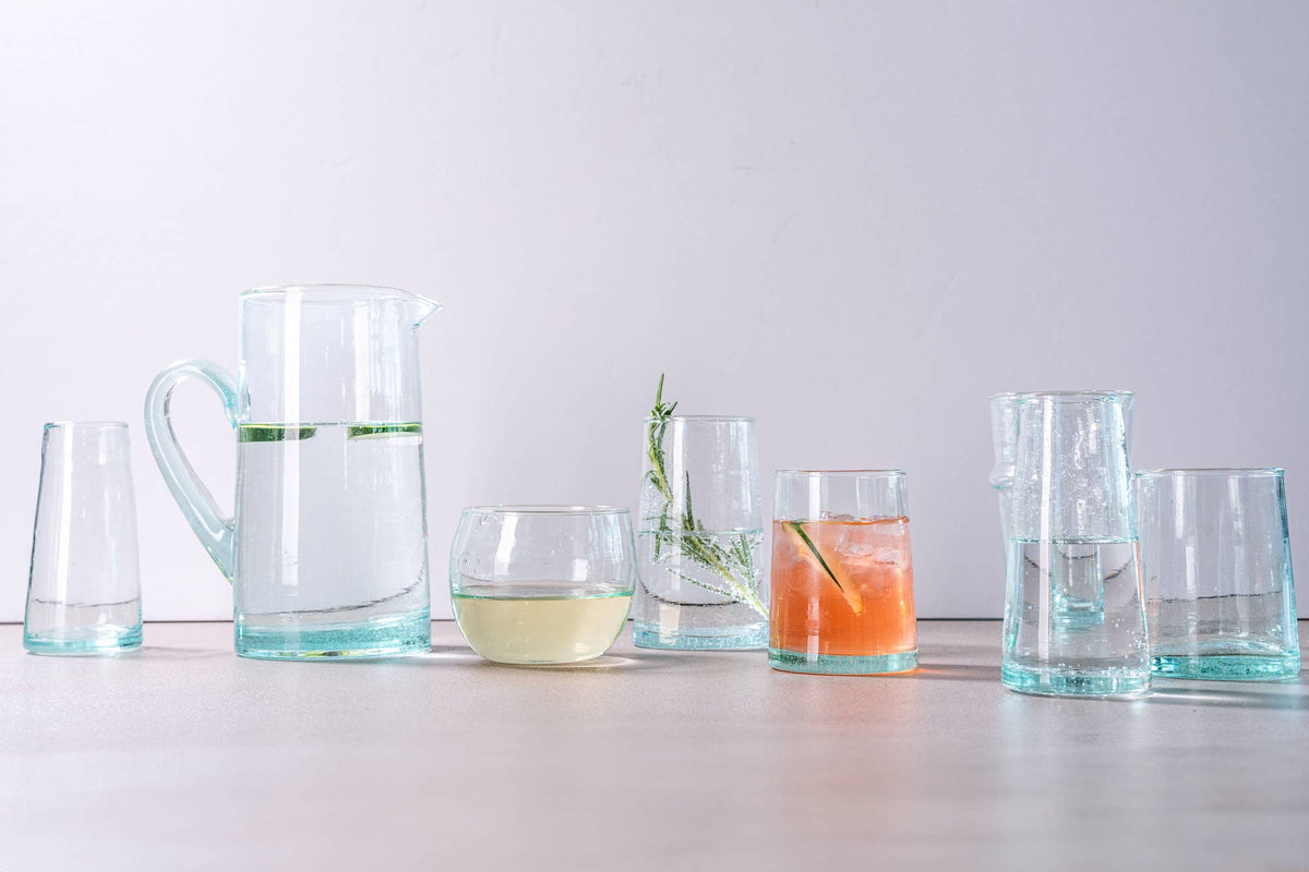 Clear Moroccan Stemless Goblet  | Verve Culture