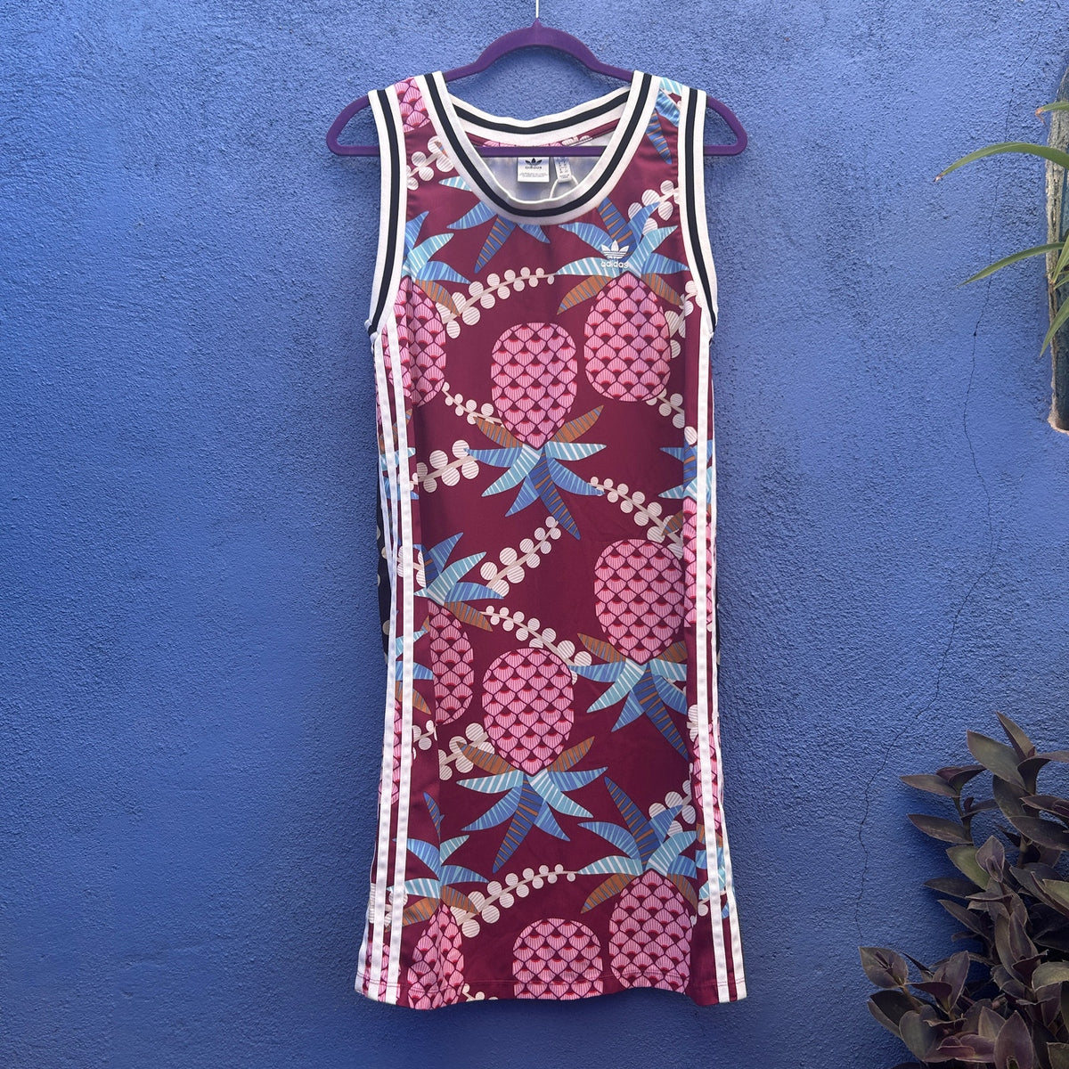 adidas pineapple and polka dot sleeveless dress