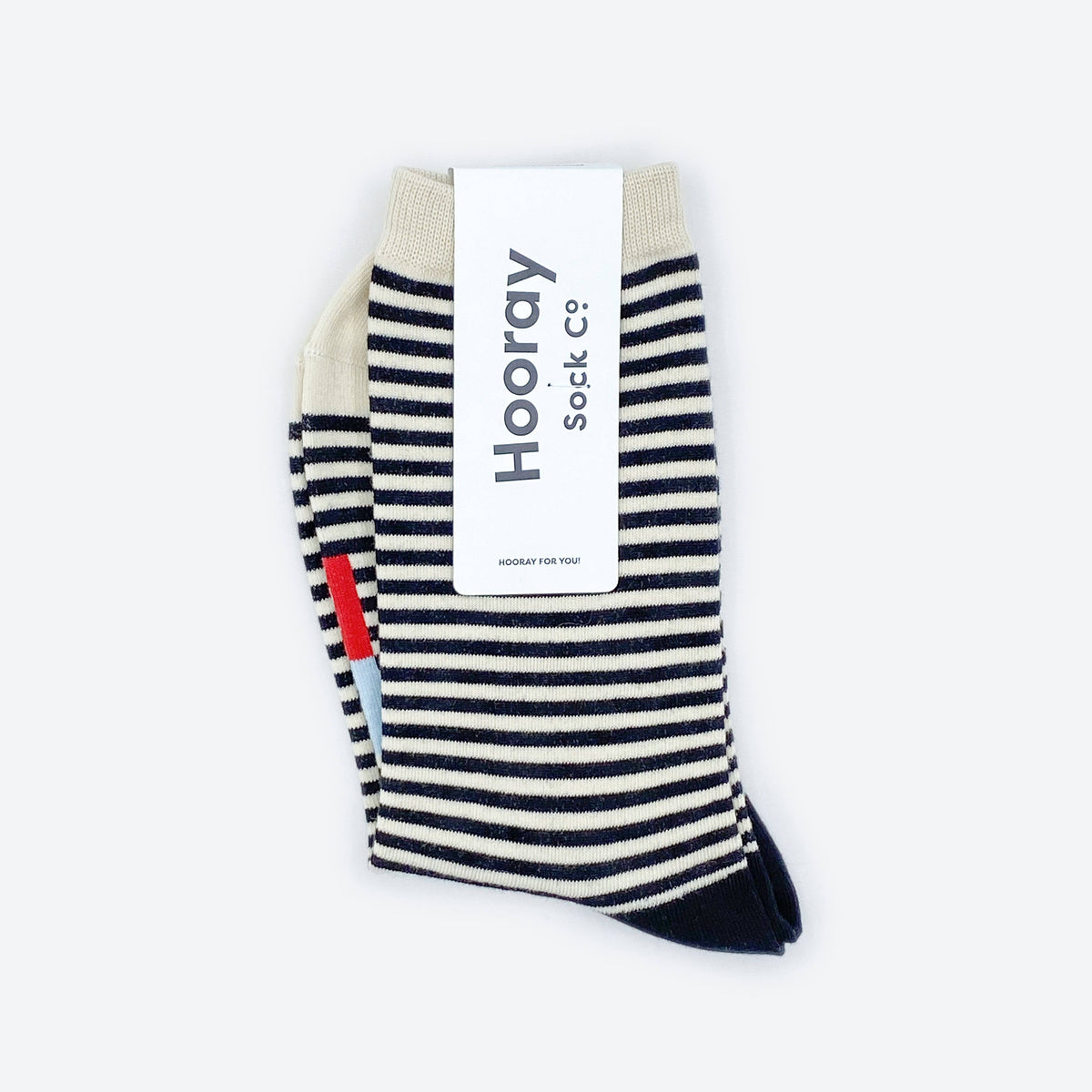 Hooray Sock Co. | Cole Black and White Striped Crew Socks