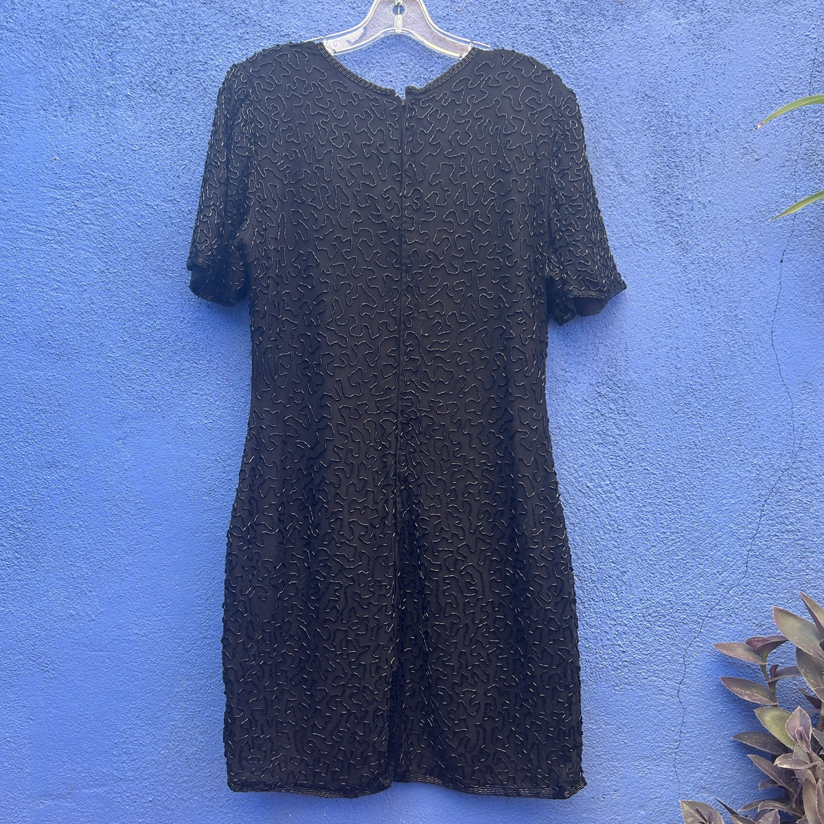 vintage laurence kazar beaded silk cocktail dress