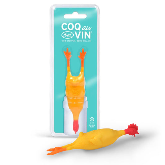 Coq Au Vin - Rubber Chicken Wine Stopper | Fred & Friends