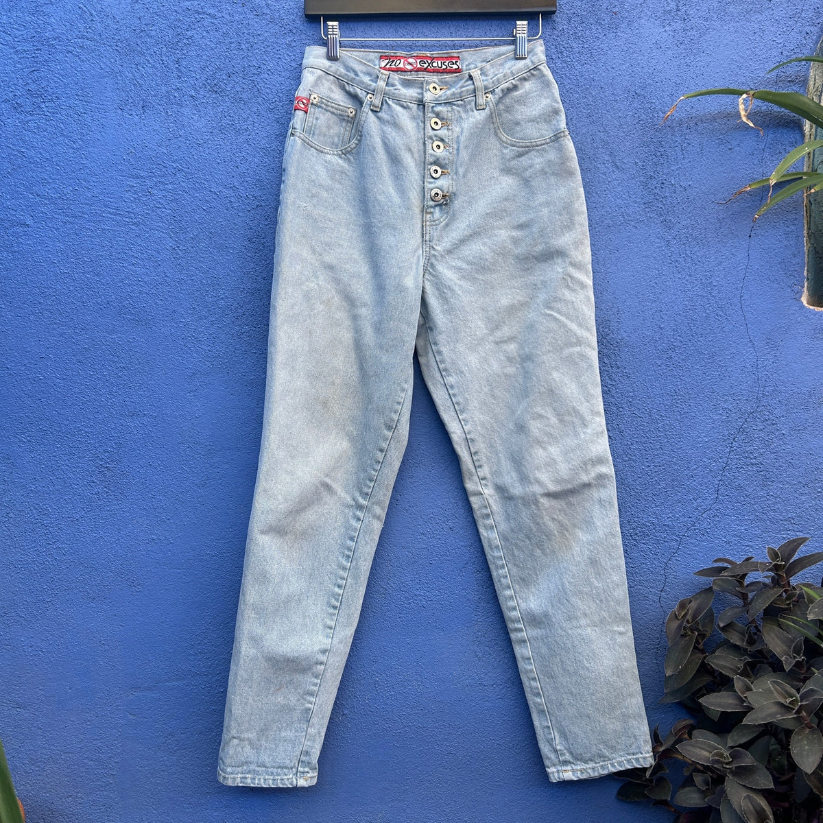vintage 80s 90s no excuses exposed button fly jeans