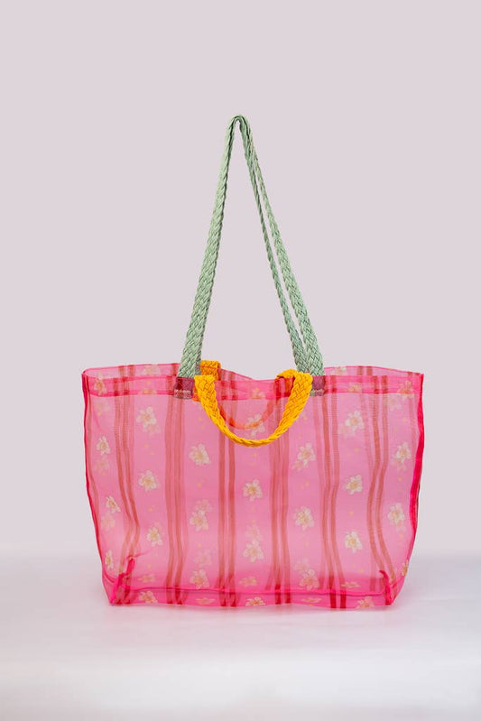Mesh Market Bag, Floral Stripe | Ban.do