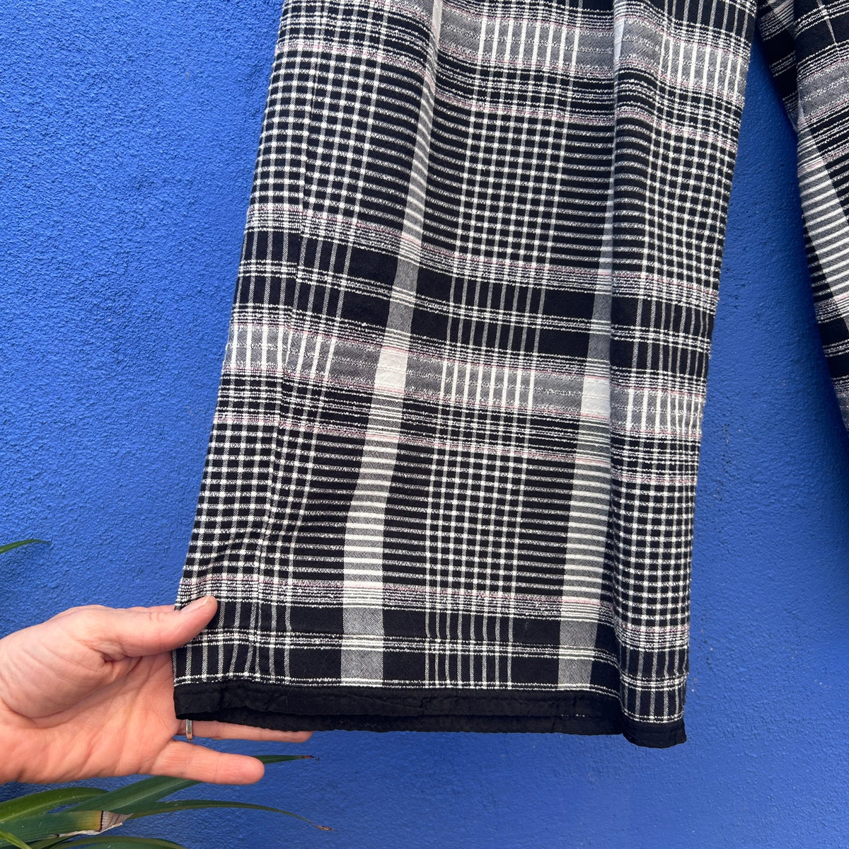 Anthropologie Et:itwa Luca Wide Leg Texturted Academia Plaid Cropped Pant